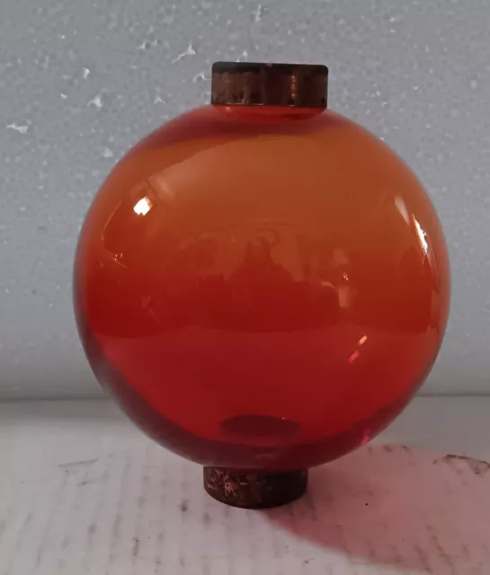 Vermilion Glass Lightning Rod Ball Roof Home Cabin Decor