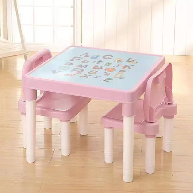 Kids Table and Chair Set ABC Alphabet Children's Plastic Toddlers Childs School