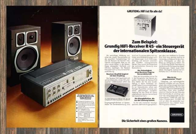 Grundig HiFi-Receiver R45 - Reklame Werbeanzeige Original-Werbung 1978