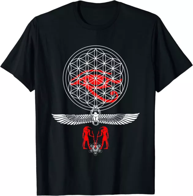 NEW LIMITED Egyptian Sacred Geometry Flowers Of Life Shirt Horus Thoth Tee S-3XL