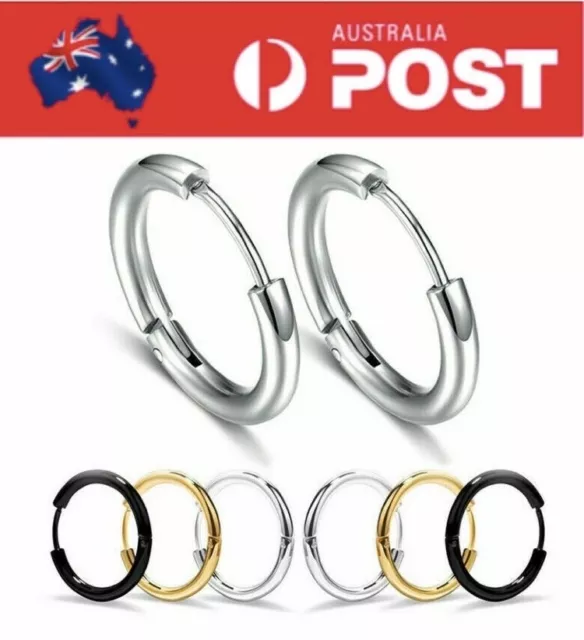 ❤1 Pair Multi-SizesUnisex Mens Womens Stainless Earrings