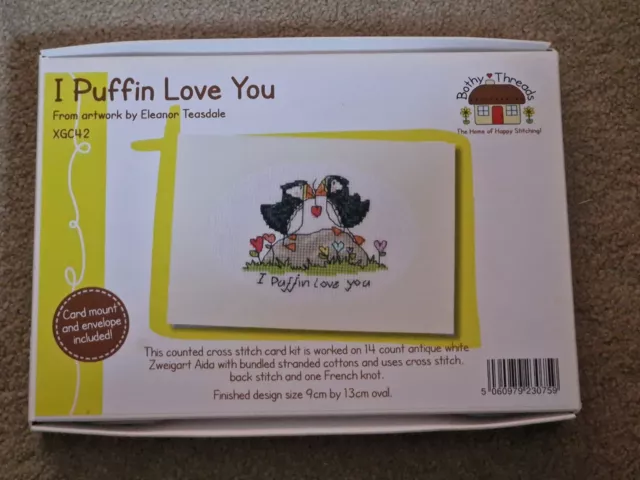 I Puffin Love You Counted Cross Stitch Kit By Bothy Threads Brand New