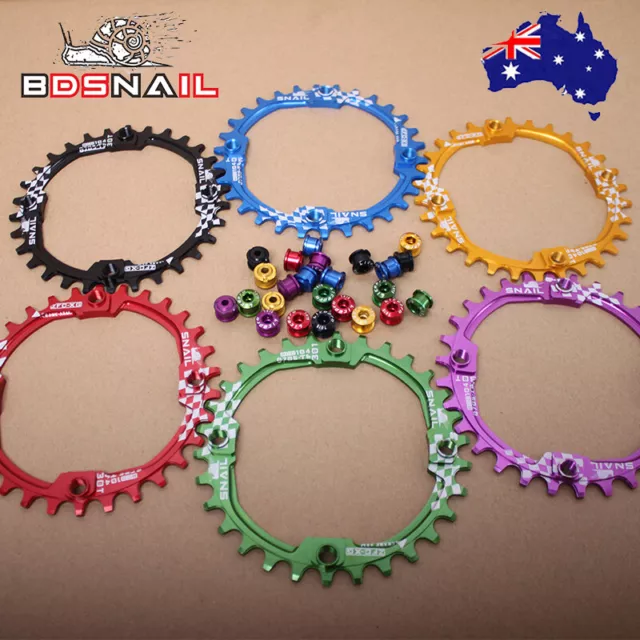 SNAIL Bike Chainring 104BCD Round Oval 30t-42t MTB Narrow Wide Crank Chain Ring