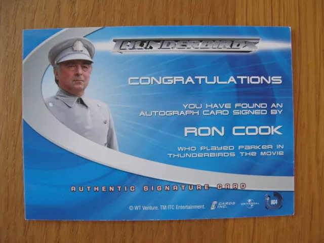 Autograph Card Thunderbirds Ron Cook 2