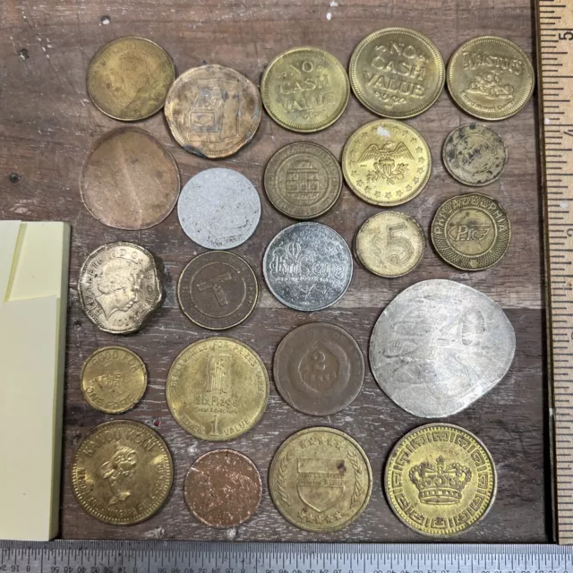 Vtg Old Pochinco Tokens Japan Lot Set Coin Lg Collection Daimatsu Miyazaki  ARK