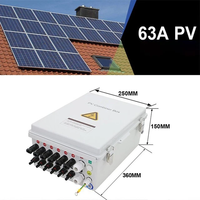 Panel Box Solar Panel 6-STRING SOLAR PV Combiner Box with Arrester and Circuit Breaker Solar ...