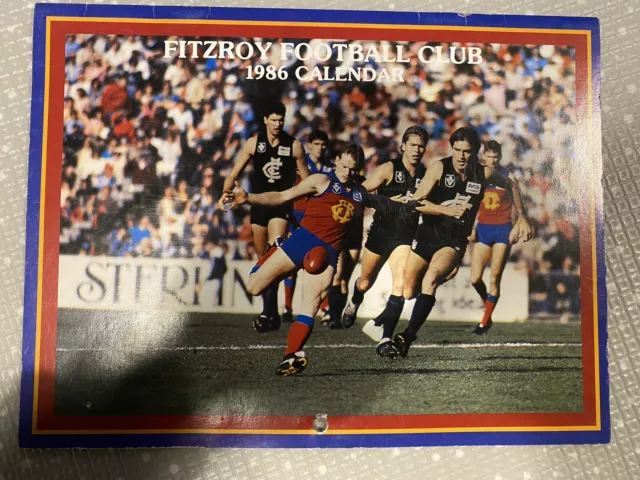 Fitzroy Lions  VFL/AFL Football Club Calendar 1986