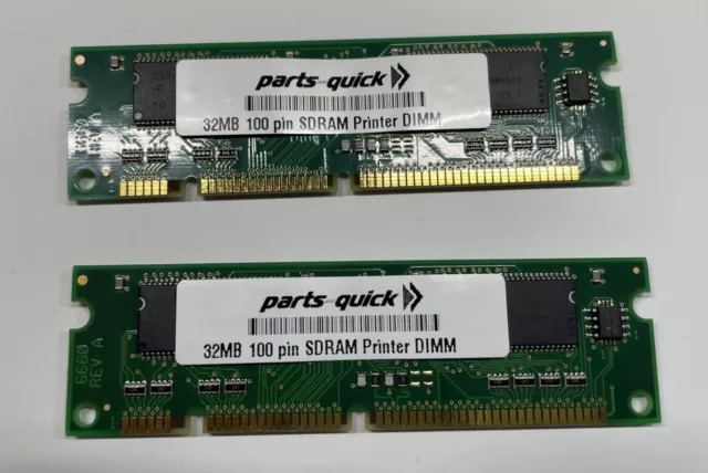 (2) 32 MB 100 pines DIMM de memoria SDRAM para HP C7845A C4143A Q7707A