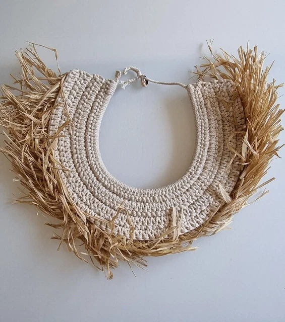 Bohemian Decorativo Collana Rafia Shells Girocollo Boho Rafia E Conchiglie