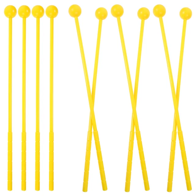 3 Paia Bacchette Per Glockenspiel In Plastica - Testa Sferica Gialla Per Metallofono E Xilofono - Foto 4