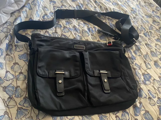 Tumi Womens Black Adjustable Strap External Pockets Shoulder Crossbody Bag EUC