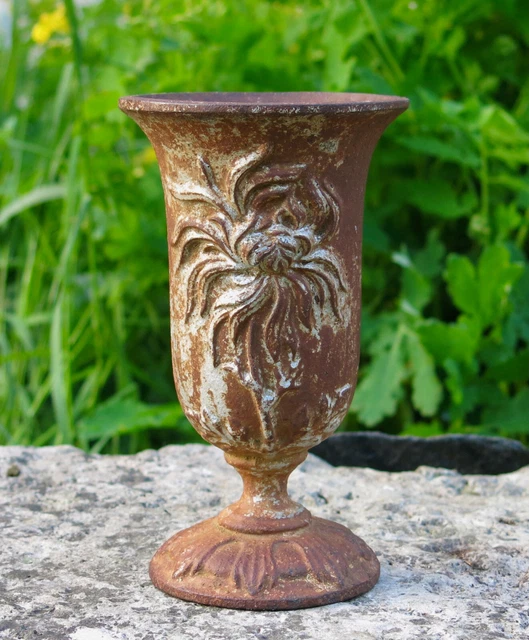 Vase Amphore/coupe Décoratif En Fonte Ancienne - Hauteur 17 Cm - Style Antique France - Pour Intérieur/extérieur