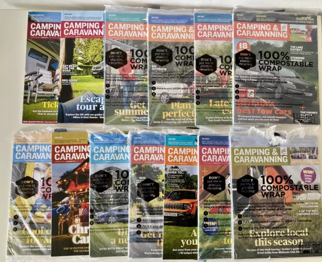 13 Camping and Caravanning Club Magazines April 2021 to May 2022 Most New
