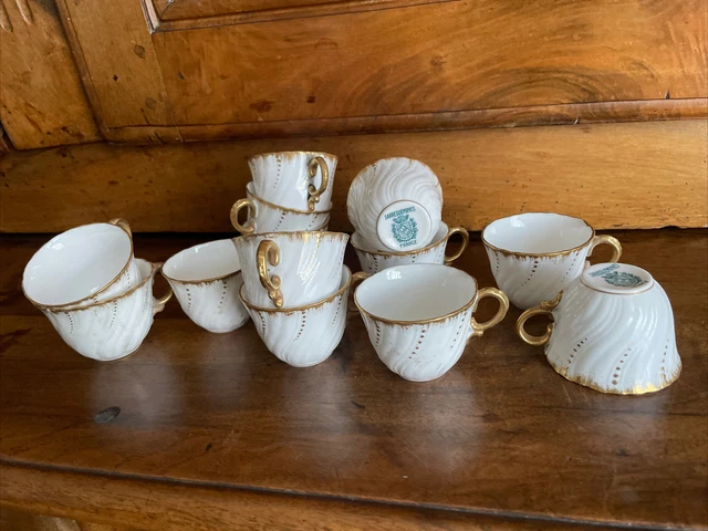 12 Anciennes Tasses moka porcelaine Sarreguemines minton ?