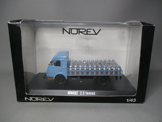 Camion Renault Galion 2,5 Tonnes Laitier Bleu - NOREV 1/43 - Collection Sous Plexi