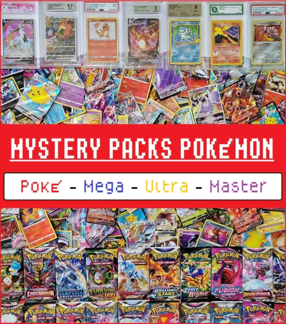 Mystery Pokemon Card Lot Only RARE HOLO PSA BGS ex VMAX Pokemon Box Pack 🙂