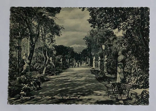 CTANIA - Villa Bellini - Viale degli uomini illustri, vg 1958 f.g. Animata bella
