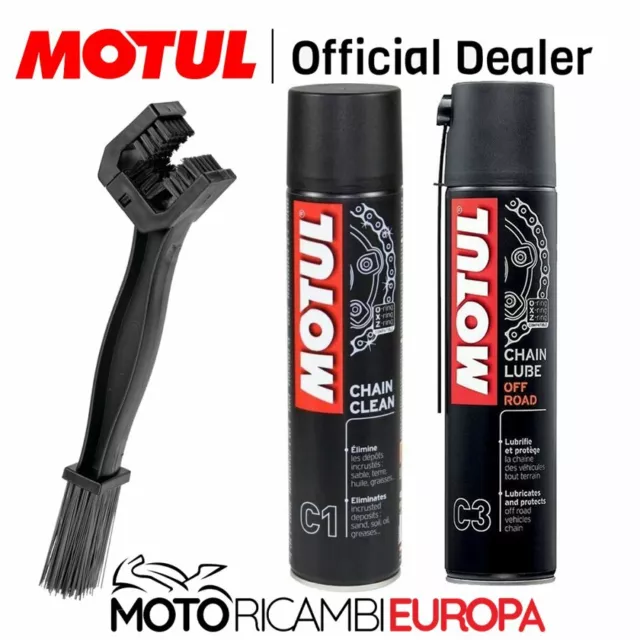 Kit Pulisci Catena Motul C1 E Lubrifica C3 Per Moto Gas Gas Con Attrezzo Spazzol