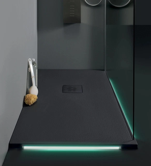 Plato de ducha Ardesia noche 2 Led 70 x 120 moka mate
