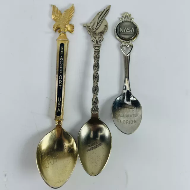 NASA Space Shuttle Souvenir Spoon LOT Collectible Spaceport Kennedy Space Center
