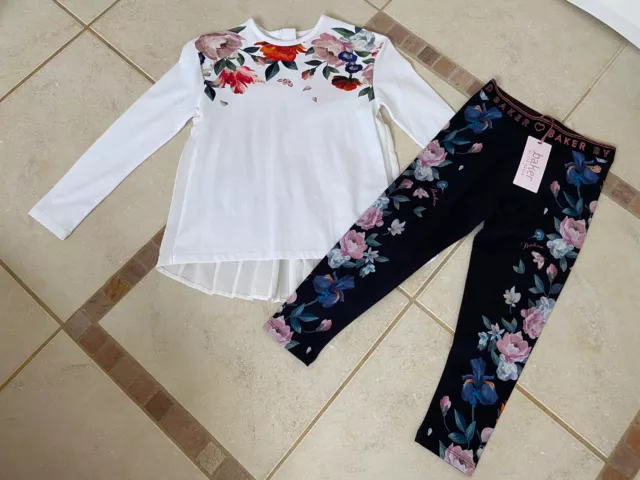 Ted Baker Girls Floral Top Leggings Set 4yr  (3-4yr) BNWT