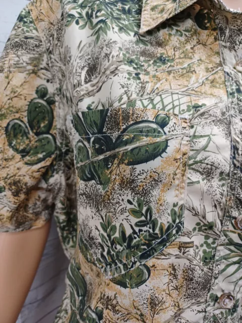 GAME GUARD WOMENS L Button Up Shirt Desert Camo Cactus Double Pocket ...