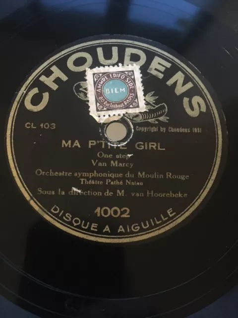 EUROJAZZ 78 RPM orch symph du MOULIN ROUGE- Théâtre PATHE NATHAN -CHOUDENS 1002