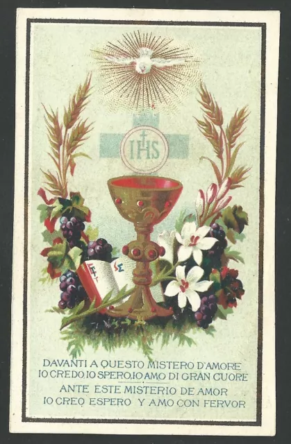 Estampa antigua del Caliz andachtsbild santino holy card santini