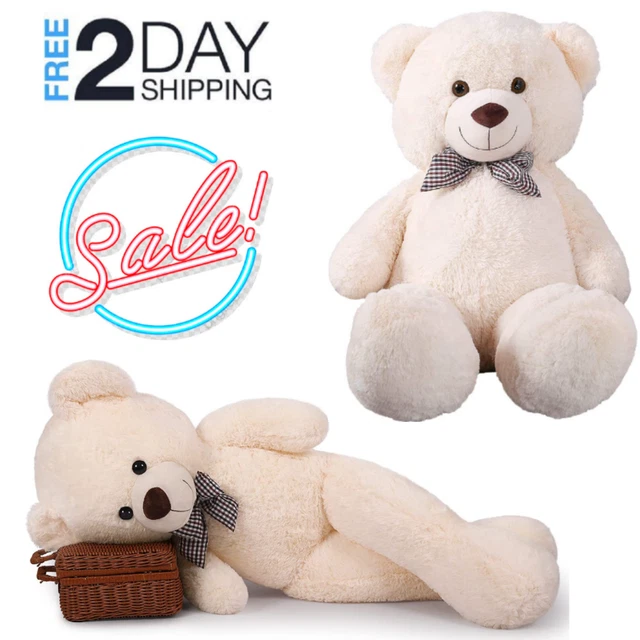 Giant White Plush Teddy Bear 47 Inch Stuffed Animal Soft Toy Huge Jumbo Gift New