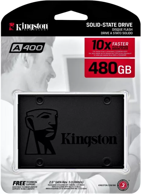 Kingston SA400 SSD 480GB 2.5-inch SATA3 TLC NAND Internal Solid State Drives