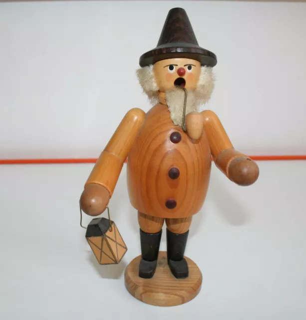 Erzgebirge Räuchermännchen, Vintage Räuchermann Nachtwächter natur