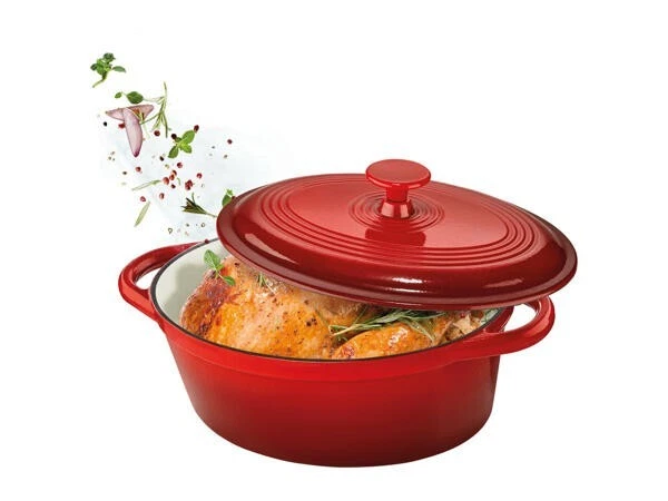 Plato de tostado de hierro fundido Ernesto 4L - 24 cm esmalte profesional recubierto forma ovalada