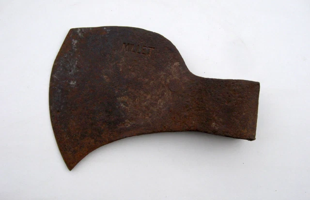 Hache Ancienne En Fer Forgé à La Main - Vintage, Outil Coupe-bois Rustique