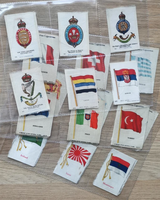 SILKS - CIGARETTE CARD SILKS - Vintage Original Mixture - Flags Military Badges