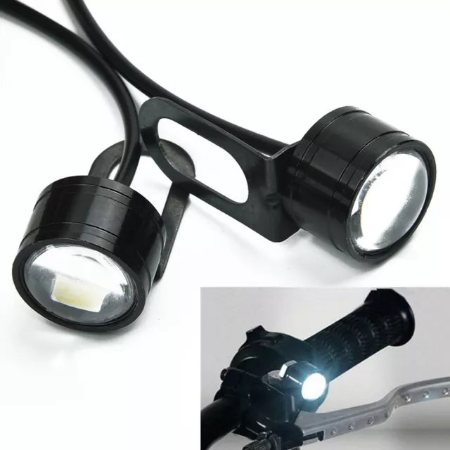 2X 12V Motorcycle Motorbike Headlight LED Fog Spot Lights Bulb Angle Eye Lamp