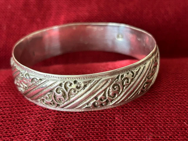 Bracelet Ethnique Ancien En Argent Massif - Poids 54,7 G, Style Tribal Maroc Algérie Tunisie