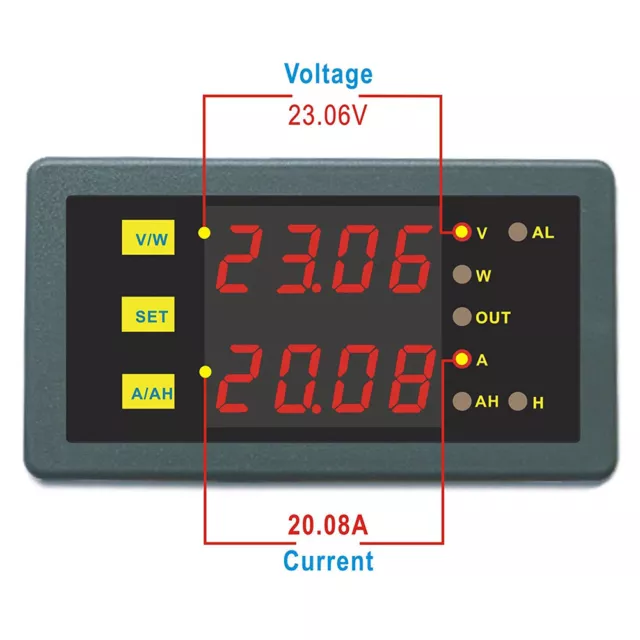 Programmable Over Voltage Protection DC 200V 300A Combo Meter Volt Amp Power Ah 3