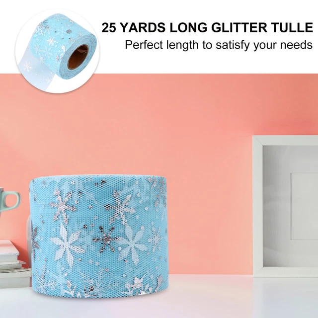 3 Sets Glitzernde Gaze Rolle Schneeflocke Tutu Band Weihnachten Tüll Rolle 4