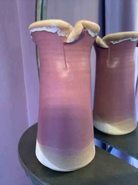 Philip Gardiner Mevagissey Cornwall Hand-thrown Pottery Vase Pot Lilac 19cm