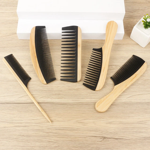 Natural Bamboo Wooden Tail Hair Combs Anti-Static Hairs Care Healthy Massage BII