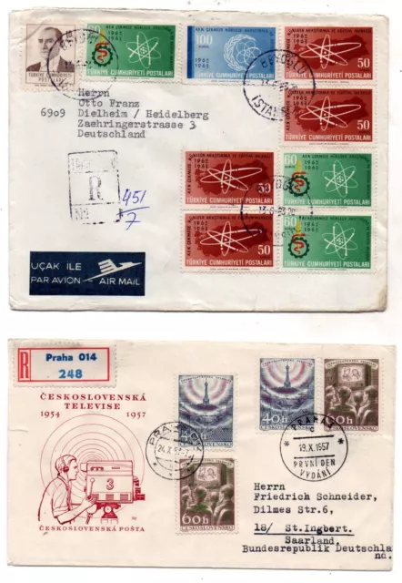 WORLD POSTAL HISTORY COVERS AND FDC x 35 on Album Some good ones included(I.468) 3