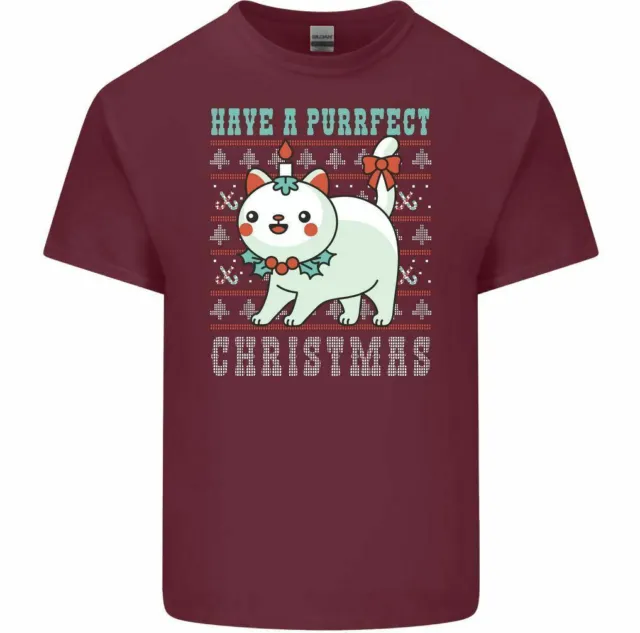 T-shirt natalizia Have a Perfect da uomo divertente gatto gatto regalo gattino animale domestico 7