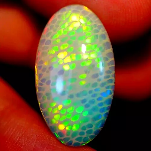 8.8ct Welo Opal Oval Cabochon AAAA Ethiopian Honeycomb Double Sided Loose VIDEO