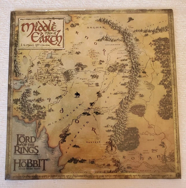 LORD OF THE Rings Middle-earth Maps 2017 Mini Wall Calendar - BRAND NEW