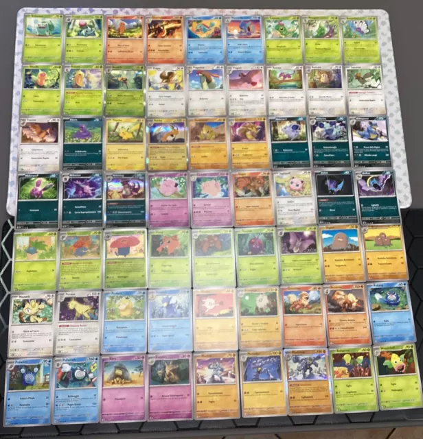 Set Completo Pokemon 151 Comuni - Non comuni - Holo | Lotto 161 carte Italiano