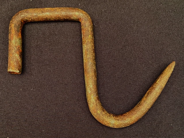 ANTIQUE Primitive WROUGHT IRON Blacksmith Forged Door Hook