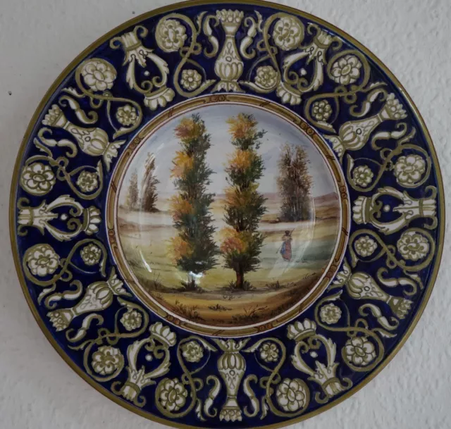 Teller Keramik Schale Faenza, Italy Italien signiert alt