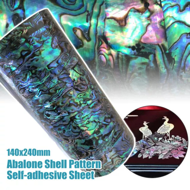 1x Real Abalone Shell Sheet Paua Slice Inlay 240x140x0.2mm Luthier Veneer Diy/