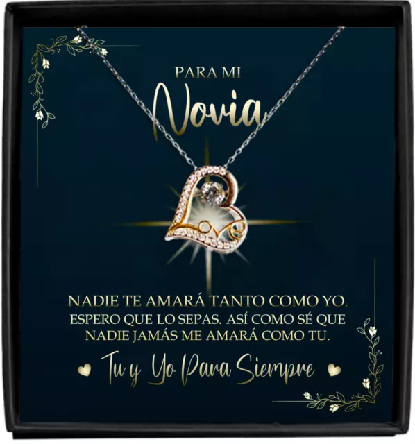 Regalo Para Novia Mujer Collar LOVE de Plata 925 y Oro 14K Navidad Aniversarios