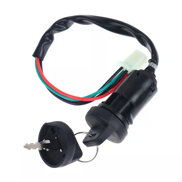 Universal 4 Wires Ignition Barrel Switch With 2 Key For Motorcycle Bike #7H